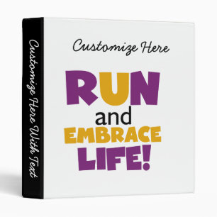 Run Embrace Life Purple Yellow Binder
