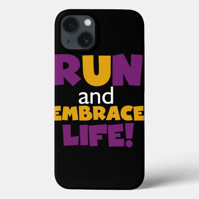 Run Embrace Life Purple Yellow Case-Mate iPhone Case (Back)