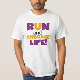 Run Embrace Life Purple Yellow T-Shirt