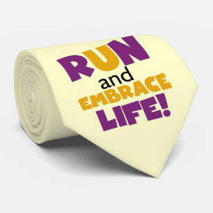 Run Embrace Life Purple Yellow Tie
