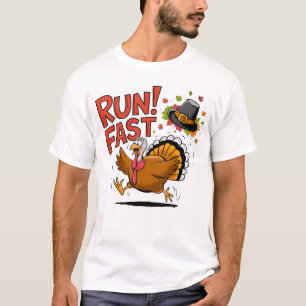 RUN! Fast Turkeys Thanksgiving Family Boys Kids Gi T-Shirt