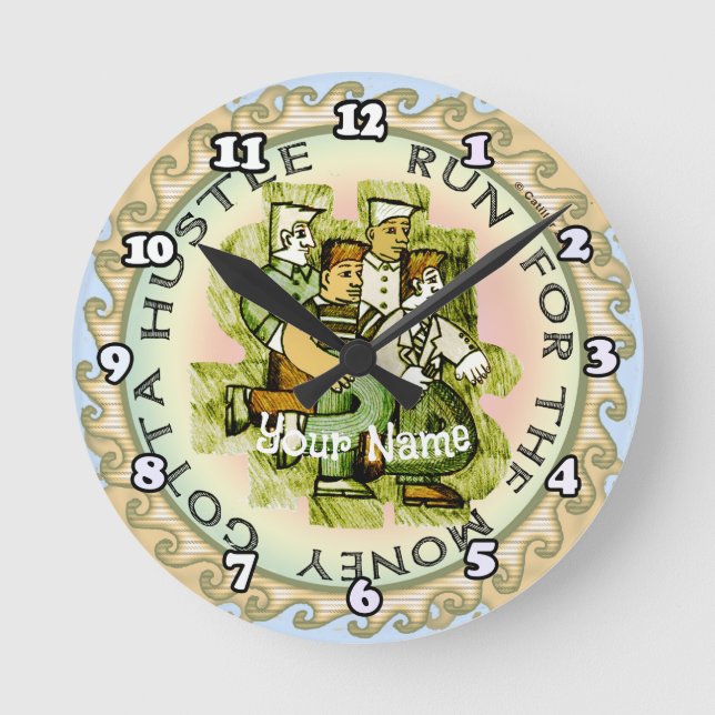 Run For The Money  Round Clock (Front)