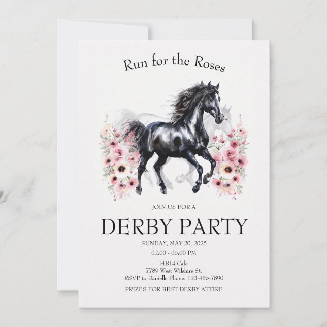 Run for the Roses Derby Party Invitation Elegant H (Front)