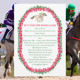 Run For the Roses Raffle Derby Party Game Invitation