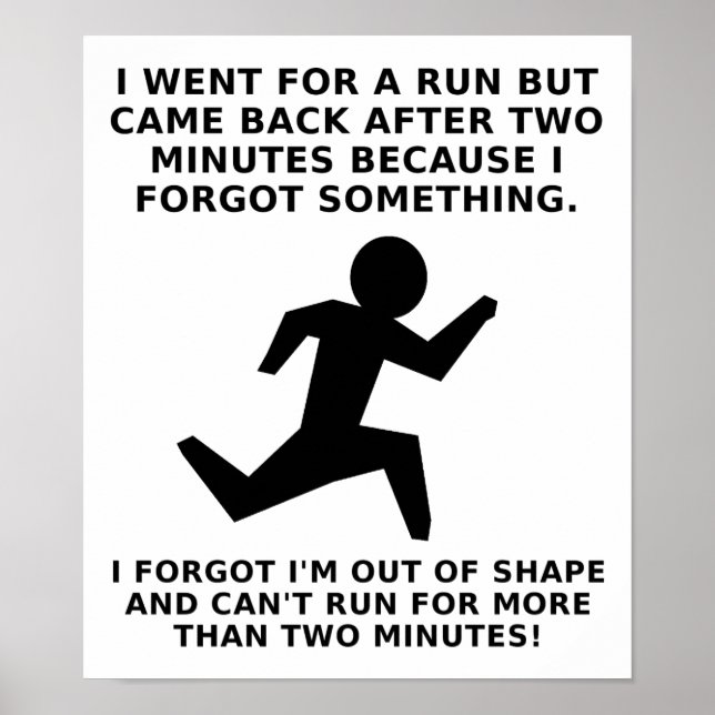 Run For Two Minutes Drôle Poster (Devant)