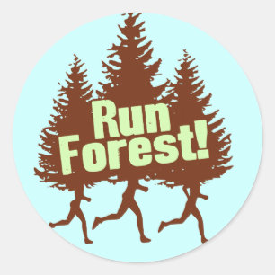 Run Forest Classic Round Sticker