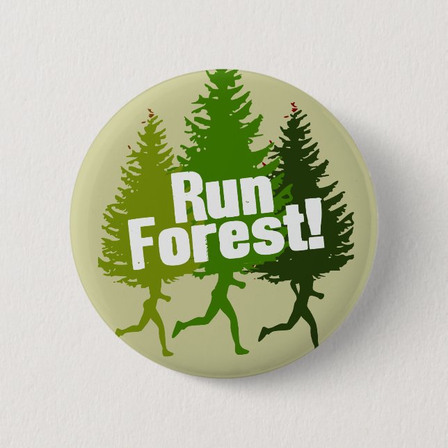 Run Forest, Protect the Earth Day 2 Inch Round Button (Front)