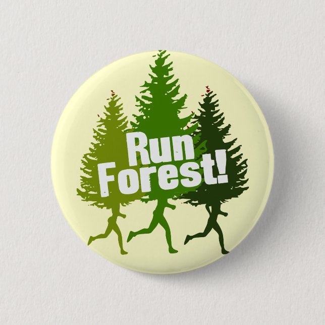 Run Forest, Protect the Earth Day 2 Inch Round Button (Front)