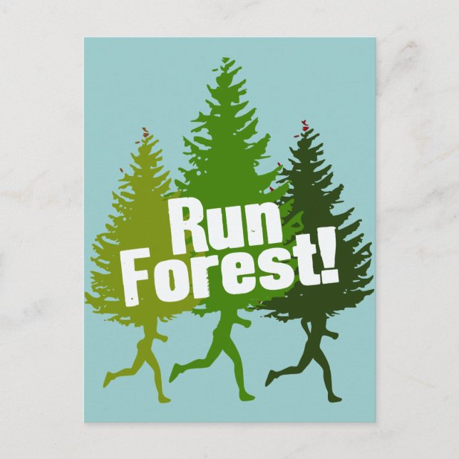 Run Forest, Protect the Earth Day Postcard (Front)