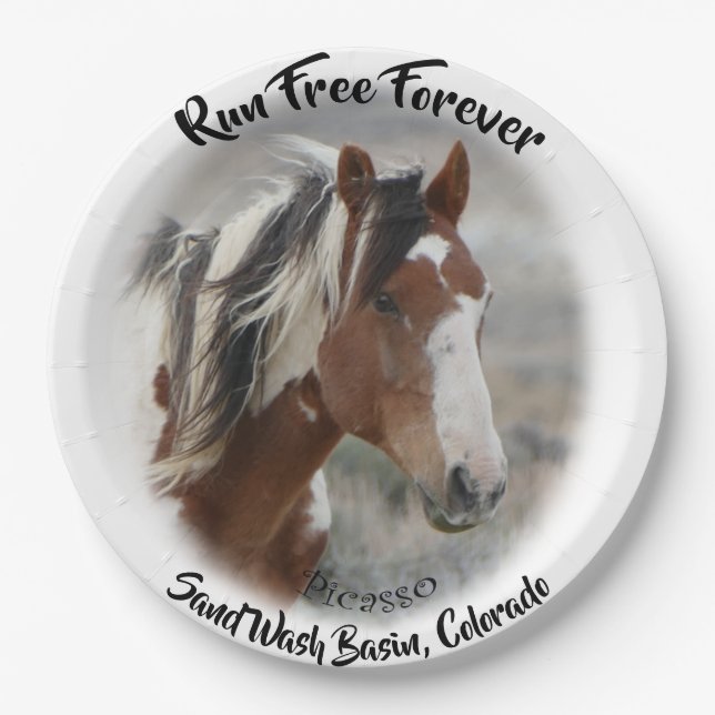 Run Free Forever Paper Plate (Front)