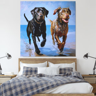 "Run Free, Run Together" Beachside Best Buddies Canvas Print