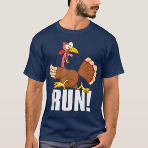 Run! Funny Thanksgiving Running 5k Race Turkey Tro T-Shirt