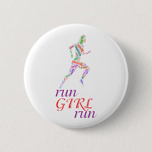 Run girl, run 2 inch round button