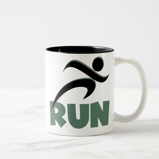 RUN Green Two-Tone Coffee Mug (Right)