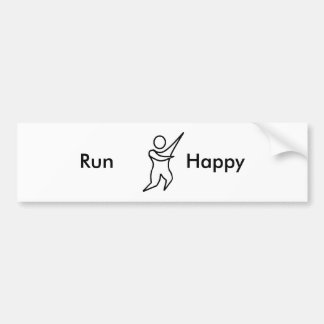 Run Happy 01, Bumper Sticker