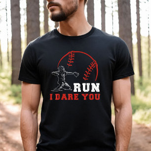 Run I Dare You Vintage Humour Baseball T-Shirt