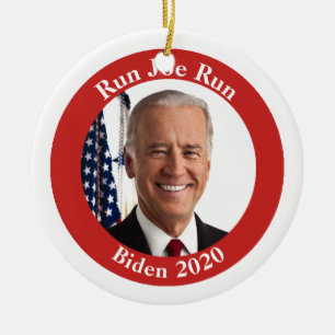 Run Joe Run - Biden 2020 - Your text on back Ceramic Ornament