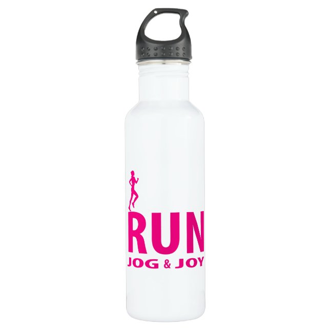 Run, jog and joy 710 ml water bottle (Front)