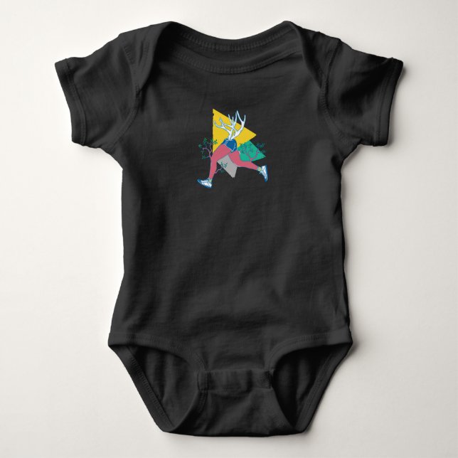 Run Like a Deer Baby Bodysuit (Front)