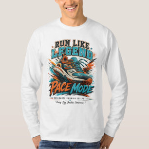 Run Like Legend Pace Mode Retro Running Shoe Art T-Shirt