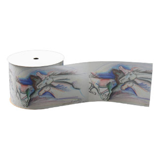Run Like the Wind Art Printed Ribbon Grosgrain Ribbon