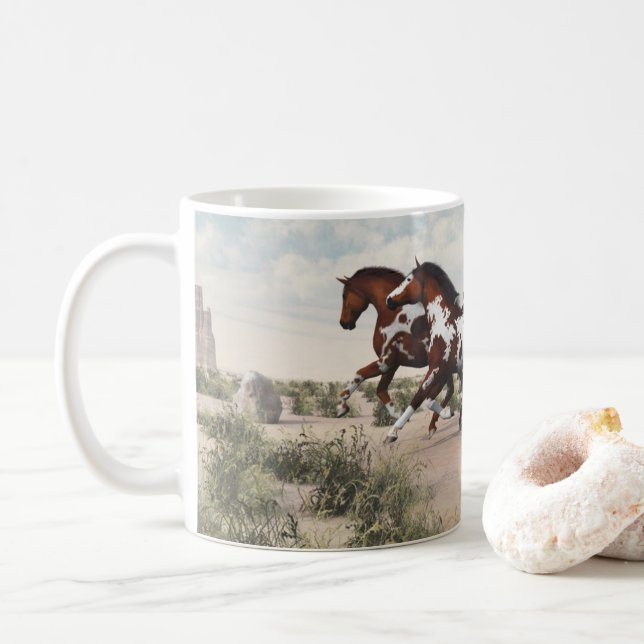 Run Like the Wind - Galloping Horses Mug (With Donut)