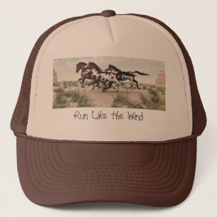 Run Like the Wind - Galloping Paint Horses Hat