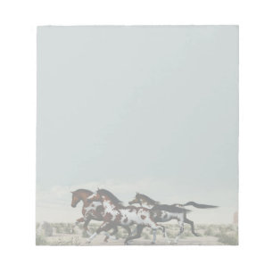 Run Like the Wind - Galloping Paint Horses Notepad
