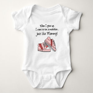 Run Marathon Just Like Mommy (Pink) Baby Bodysuit