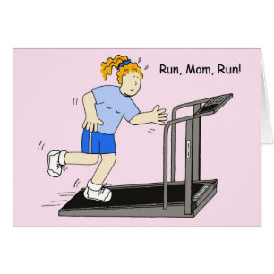 Run, Mom, Run, lady on treadmill.