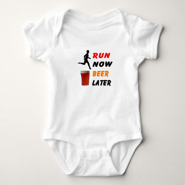 Run Now Beer Later - Funny Running Shirt (Front)