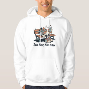 Run Now, Nap Later – Tired Cartoon Sneakers Hoodie