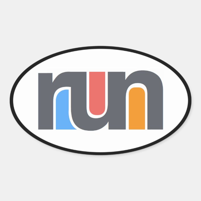 Run Oval Car Sticker (Front)