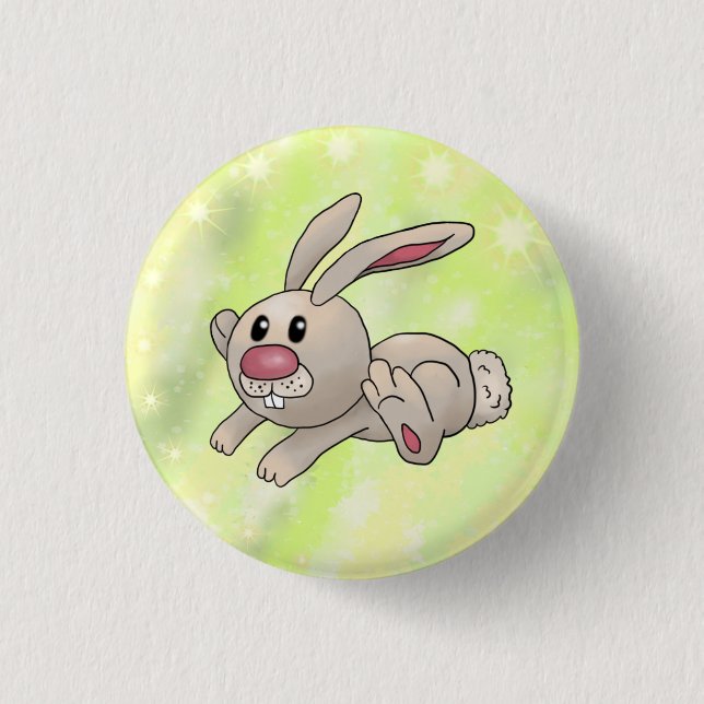 run rabbit 1 inch round button (Front)