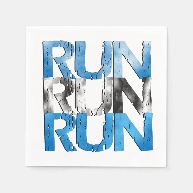 Run Run Run - Runner themed Paper Napkins (Front)
