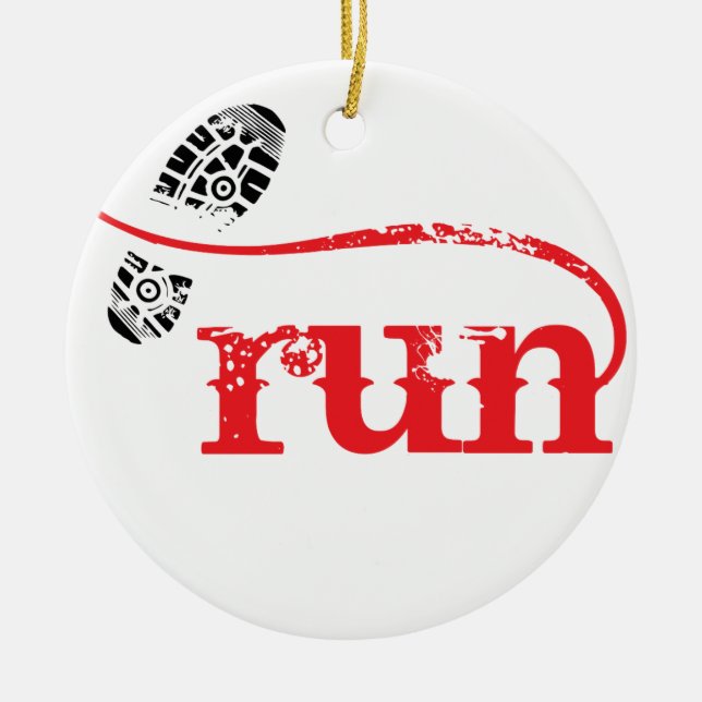Run/Runner by Vetro Jewellery Ceramic Ornament (Front)