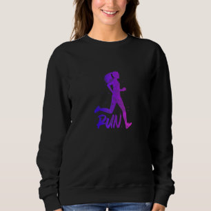 Run Running Girl Marathon Track And Field Runner D Sweatshirt