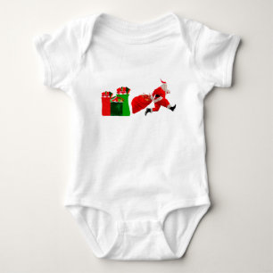 Run, Santa One-Piece Baby Bodysuit