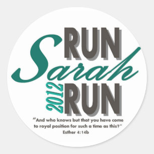 Run Sarah Run Classic Round Sticker