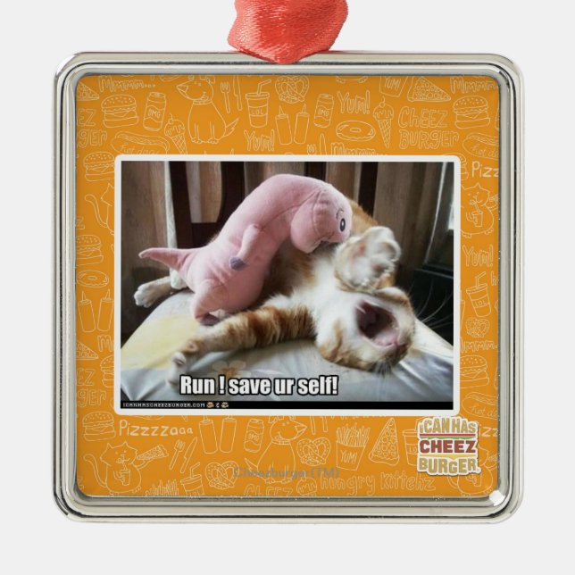 Run! Save ur self! Metal Ornament (Front)
