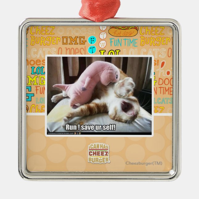 Run! Save ur self! Metal Ornament (Front)