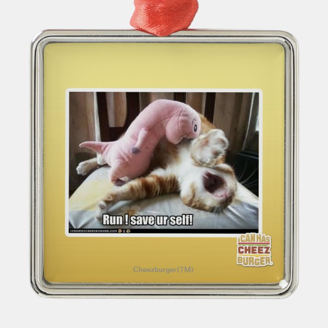 Run! Save ur self! Metal Ornament (Front)