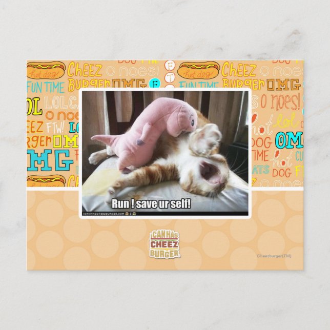 Run! Save ur self! Postcard (Front)