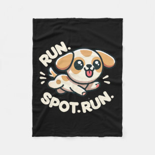 Run Spot Run Dog Humour Kamala Harris Wheimer 2024 Fleece Blanket