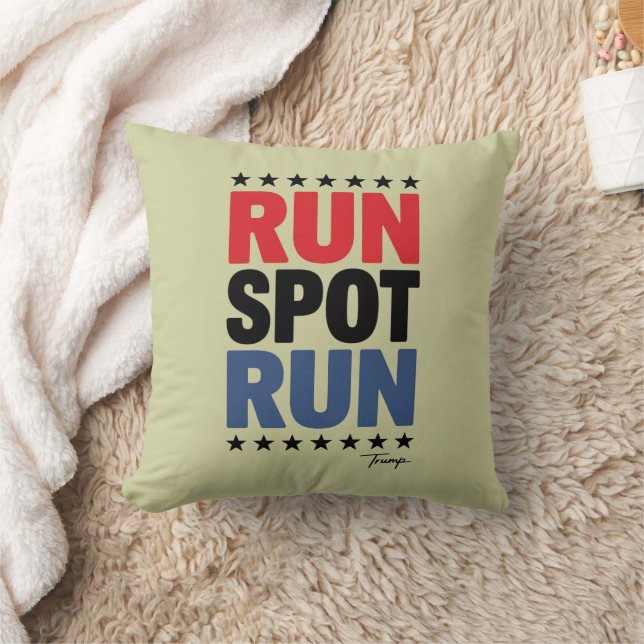 Run Spot Run Trump 2024 Throw Pillow (Blanket)