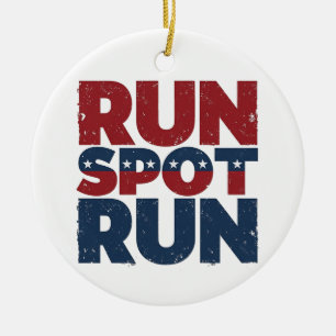 Run Spot Run Trump 2024 Trump Vance election Ceramic Ornament