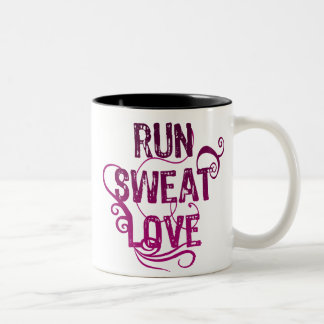 Run Sweat Love Two-Tone Coffee Mug