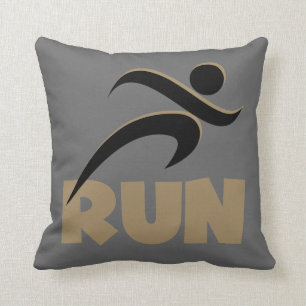RUN Tan Throw Pillow