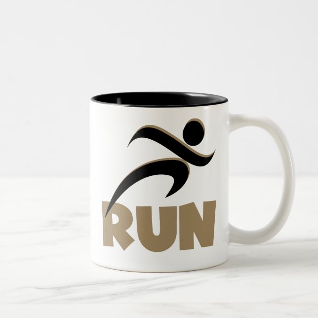 RUN Tan Two-Tone Coffee Mug (Right)