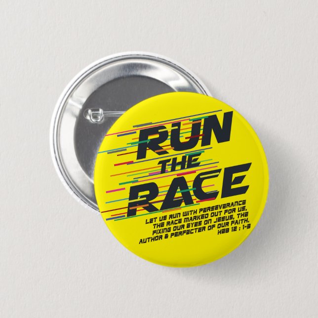 Run the Race Bible Verse Button (Front & Back)